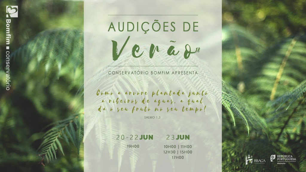 Audições de Verão Audições Finais 2017-2018 Conservatório Bomfim