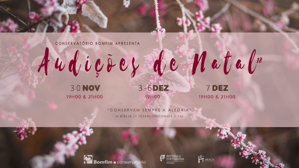 Cartaz Audições de Natal 18 Conservatório Bomfim