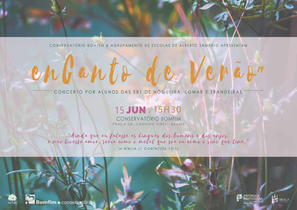 Cartaz Concerto EnCanto de Verão 2019 Atividades Extra Curriculares Braga