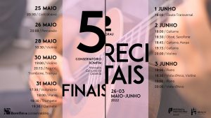 Cartaz Recitais de 5º Grau Curso Básico de Música Conservatório Bomfim Braga 2021-2022