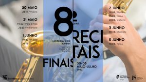 Cartaz Recitais de 8º Grau Curso Básico de Música Conservatório Bomfim Braga 2021-2022